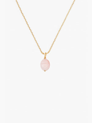 Small Pink opal beetle pendant