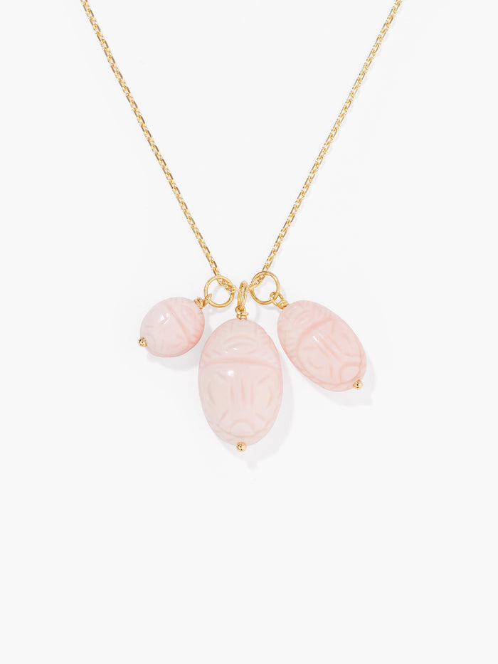 Pendentif Scarabée Opale rose moyen modèle