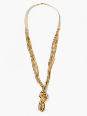 Miki bow long necklace