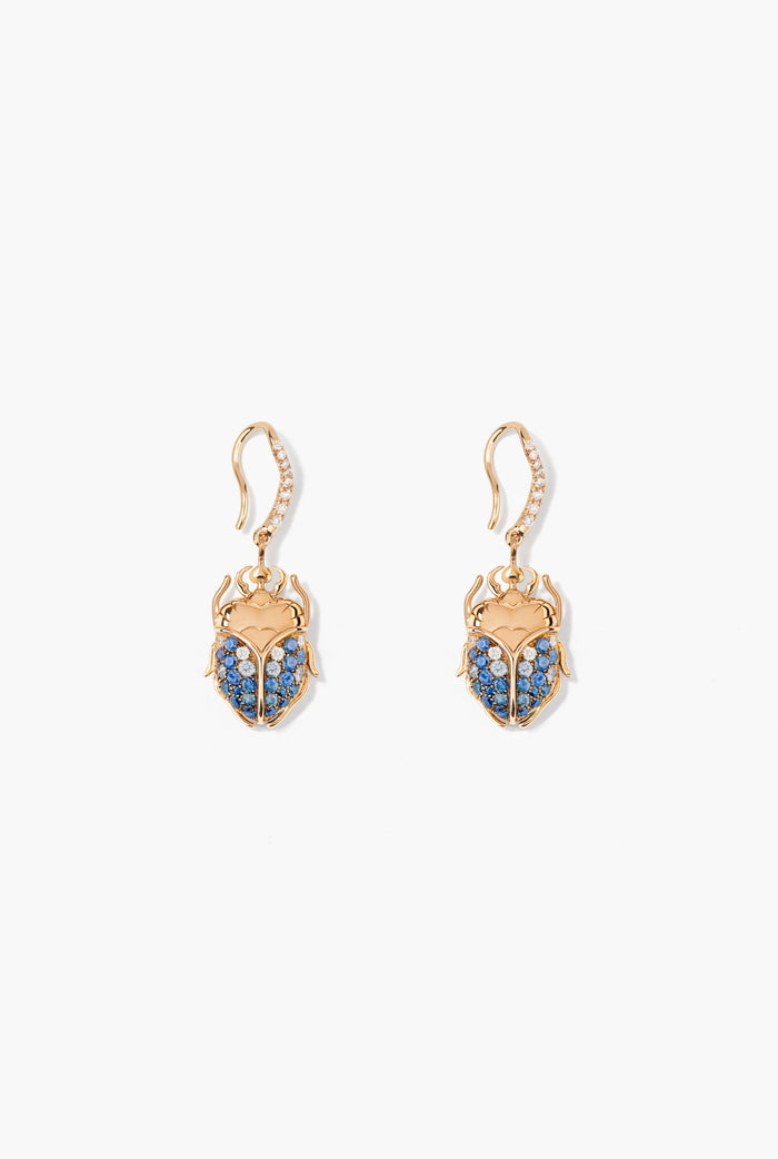 Blue sappphires Beetle earring