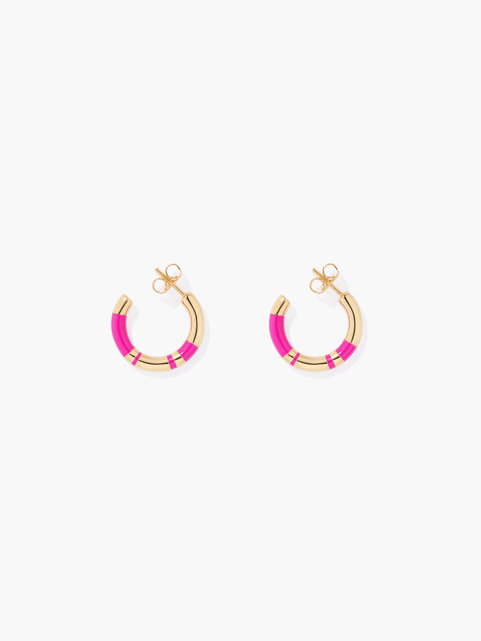 Positano Raspberry Mini Hoop Earrings