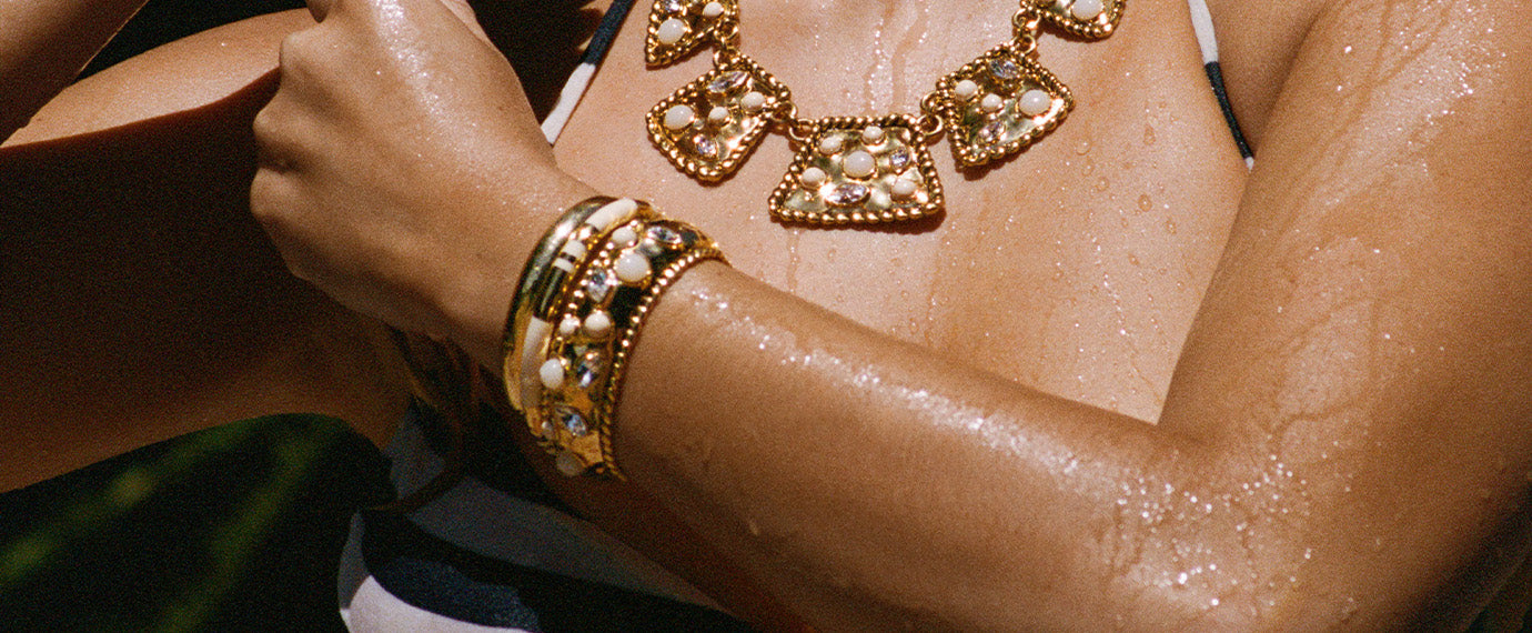 Lily of the Valley Diana seashells bangle | Maison Aurélie