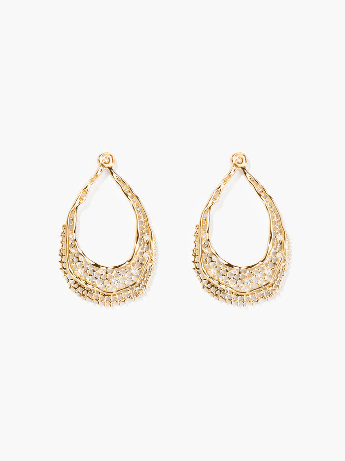 Dentelle yellow gold earrings