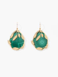 Boucles d'oreilles Françoise Malachite