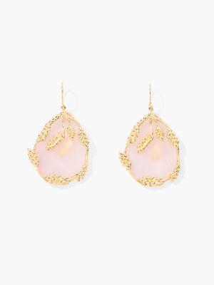 Boucles d'oreilles Quartz rose