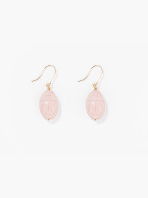 Pink Opal beetle Earrings