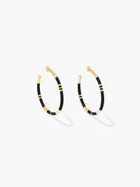 Positano black hoop earrings