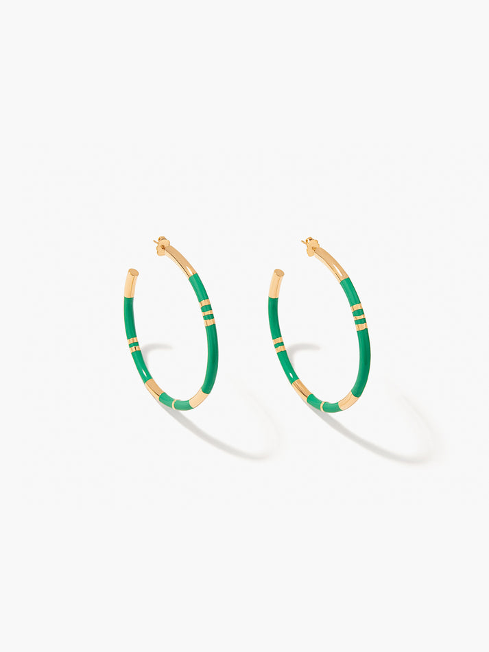 aurélie bidermann Créoles Positano vert émeraude FW19BO21E MG GM