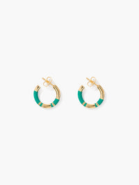 Positano emerald green mini hoop earrings