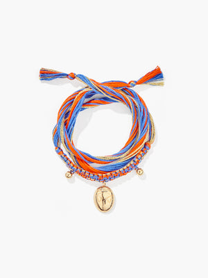 Honolulu orange and blue beetle bracelet