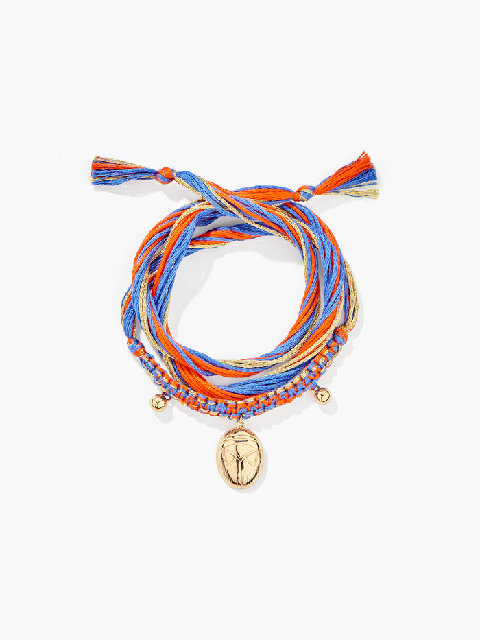 Bracelet Honolulu scarabée orange et bleu