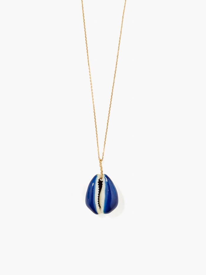 Collier Merco bleu cosmique Paillette Laqué