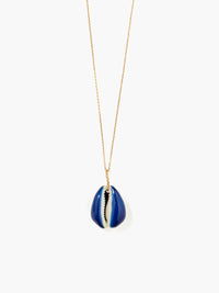 Merco cosmic blue glitter lacquer necklace
