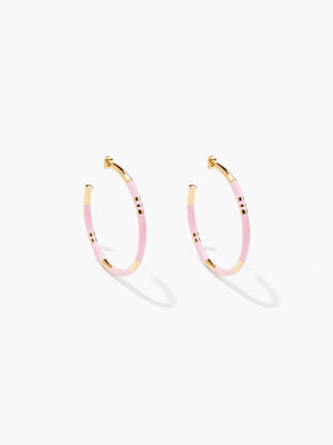 Positano pink hoop earrings