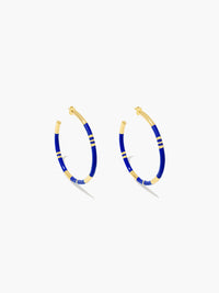 Positano lapis blue hoop earrings