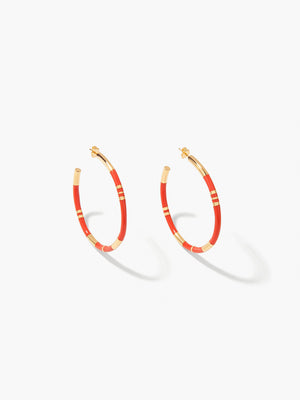 Positano coral hoop earrings