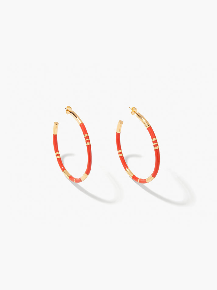 aurélie bidermann Créoles Positano corail SS19BO15 MG GM