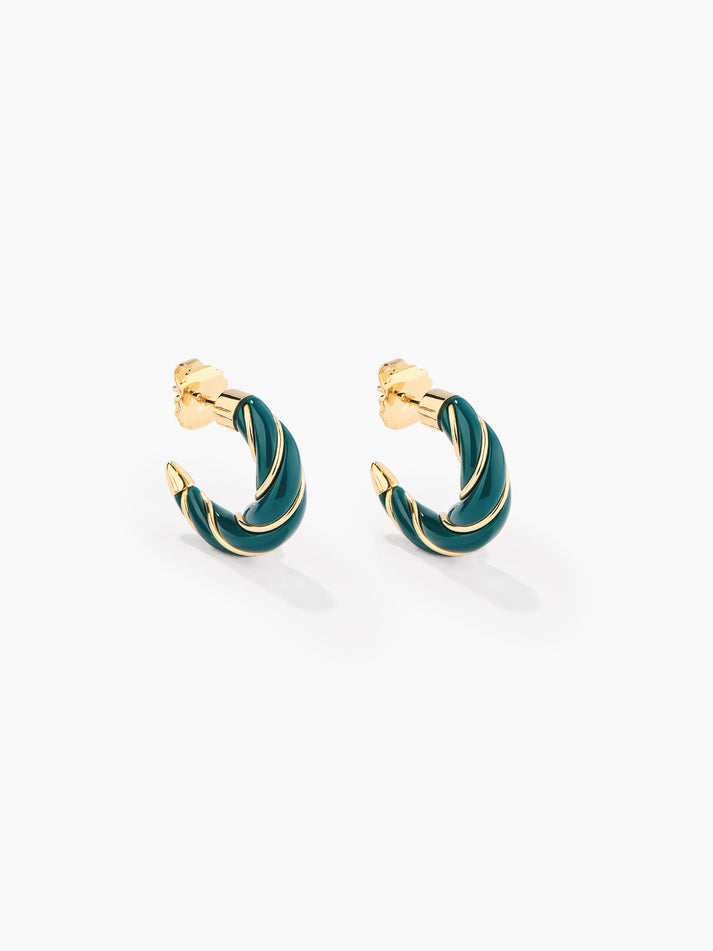 aurélie bidermann Boucles d'oreilles Diana Émeraude FW24BO11 MG