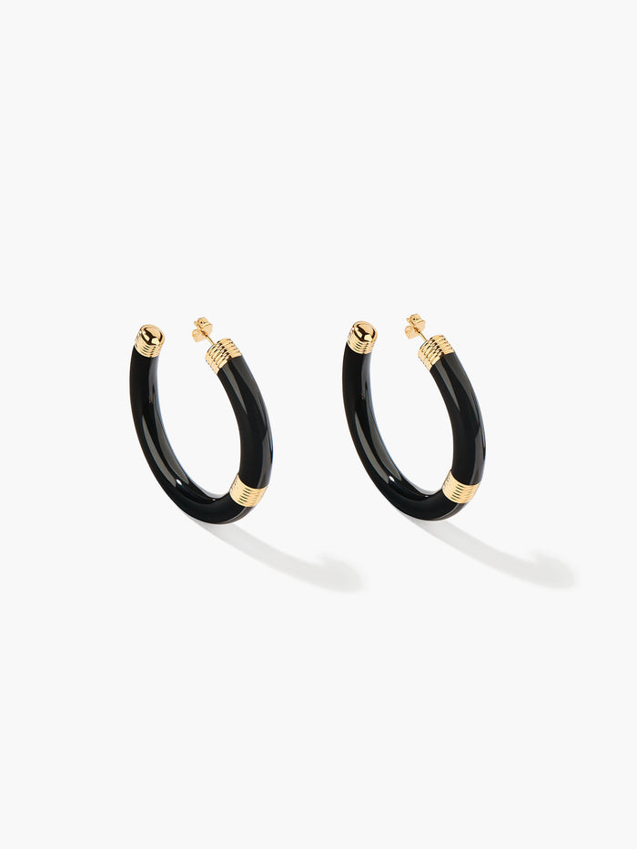 Boucles d'oreilles Katt noires