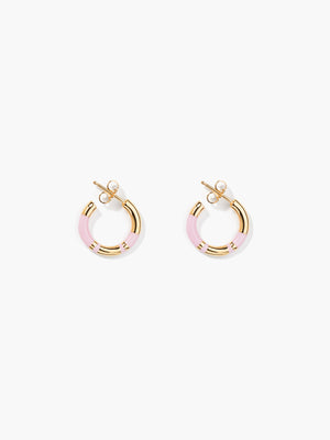 Positano baby pink mini hoop earrings