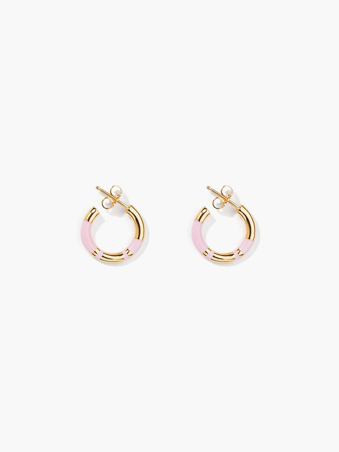 Positano baby pink mini hoop earrings