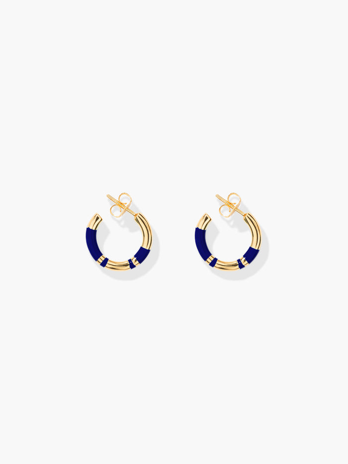 Positano lapis blue mini hoop earrings