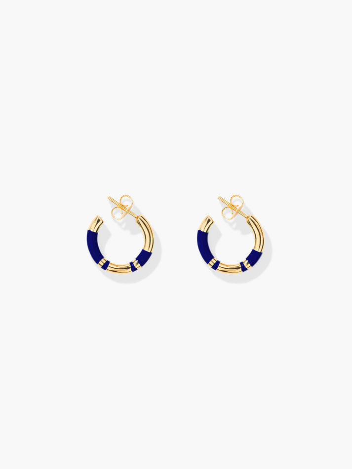 aurélie bidermann Mini crèoles Positano bleu lapis FW19BO22B MG PM