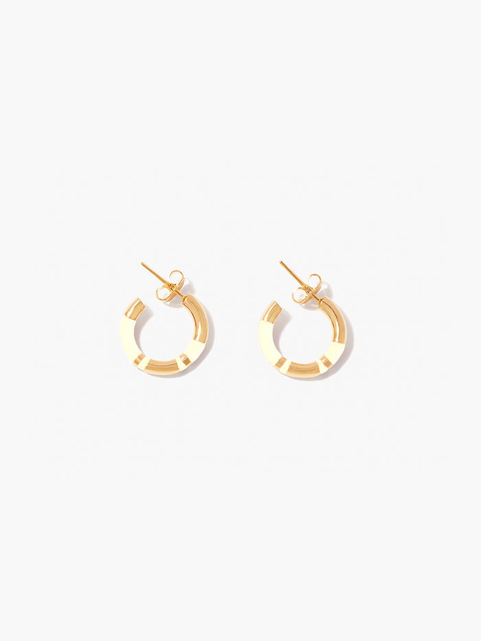 Positano Ivory mini hoop earrings