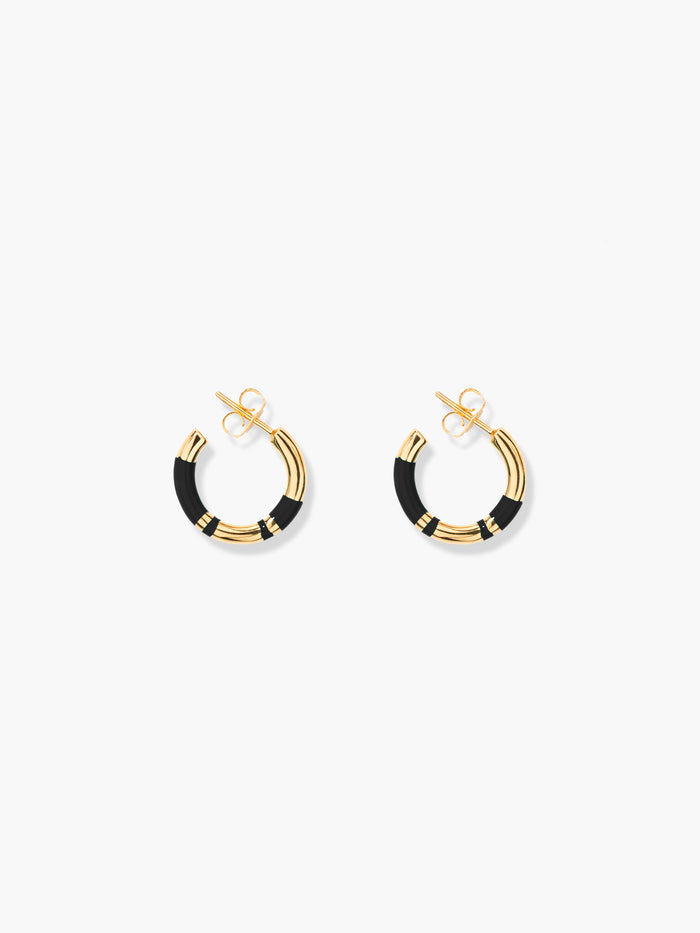 Positano Black Mini hoop earrings