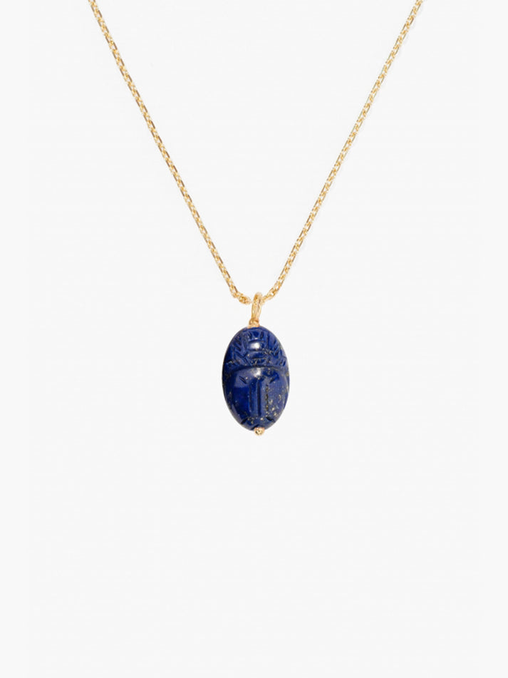 aurélie bidermann Pendentif Scarabée Lapis lazuli moyen modèle SCAPD01LL YG MM