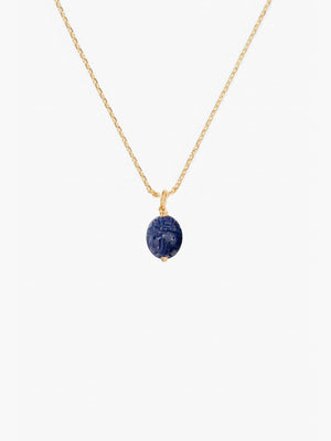 Lapis lazuli beetle pendant small model