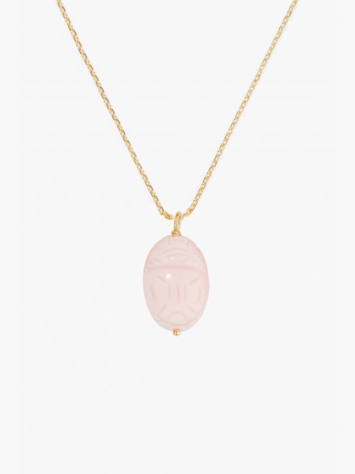 aurélie bidermann Pendentif Scarabée Opale rose grand modèle SCAPD01OPR YG GM