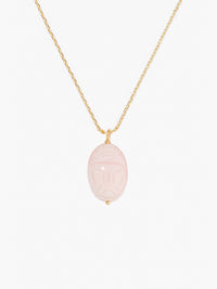 Large Pink opal beetle pendant