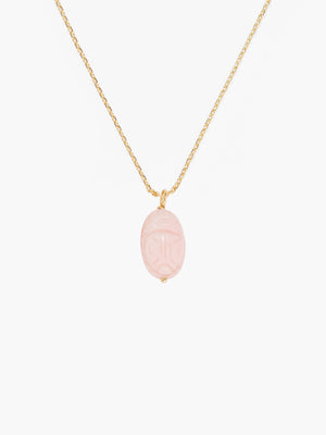 Medium Pink opal beetle pendant