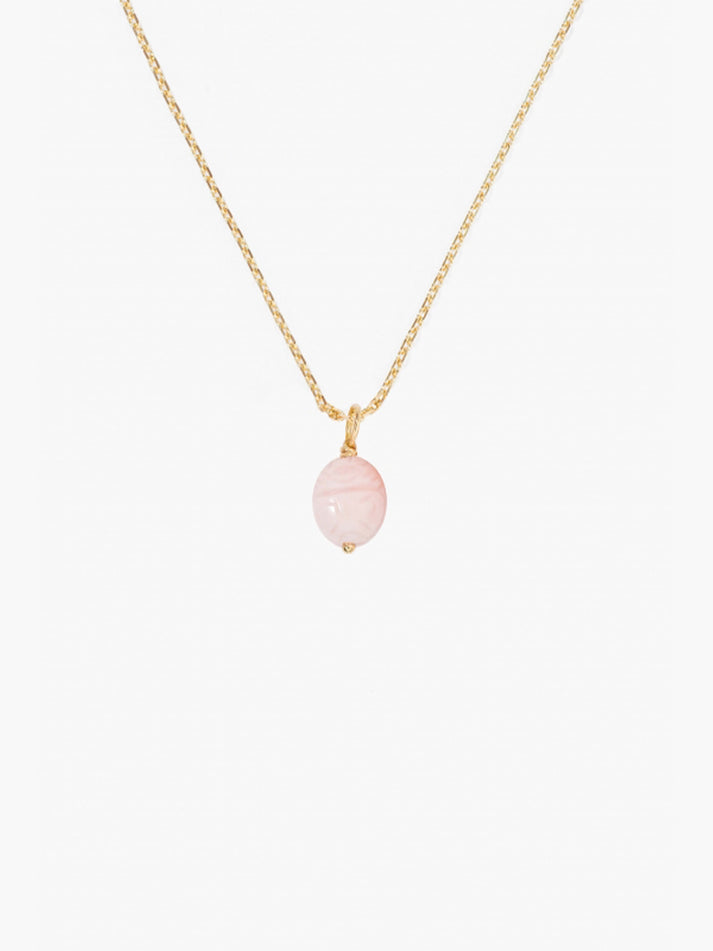aurélie bidermann Pendentif Scarabée Opale rose petit modèle SCAPD01OPR YG PM