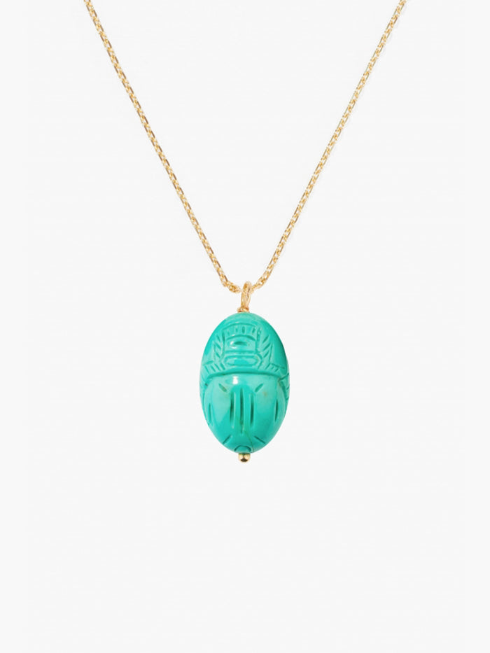 Large Turquoise beetle pendant