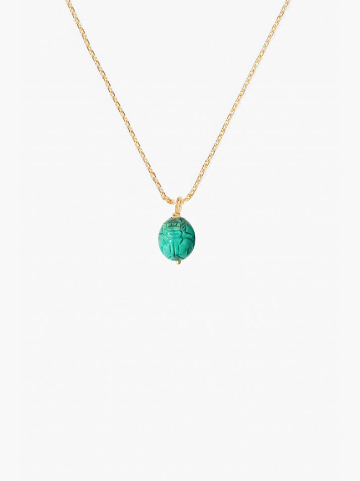 aurélie bidermann Pendentif Scarabée Turquoise petit modèle SCAPD01TU YG PM_CHNFOR04 YG