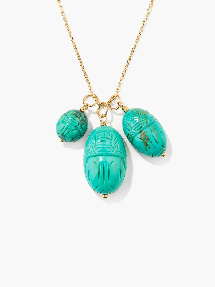 Large Turquoise beetle pendant