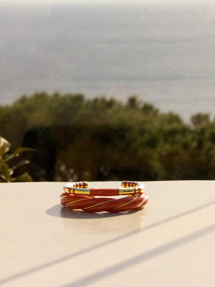 Lily of the Valley terracotta Positano bangle