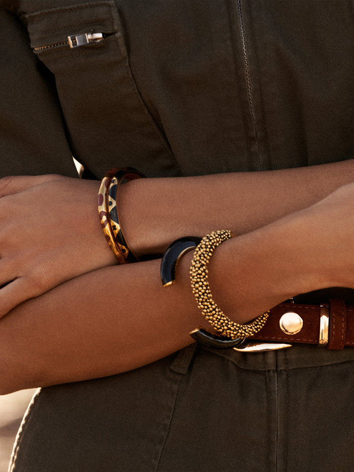 Positano Leopard-Print Burgundy Bangle